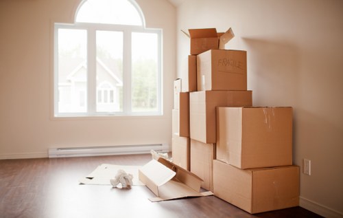 Organised household and commercial items in a Finsbury Park storage setting