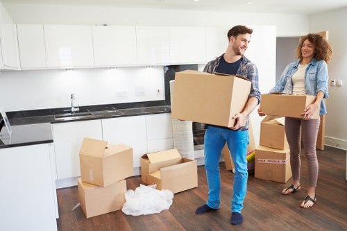 Local packing team handling fragile items near Finsbury Park