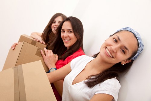 Local removal service planning a move in a busy London street