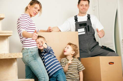 Careful loading of business equipment for a local move